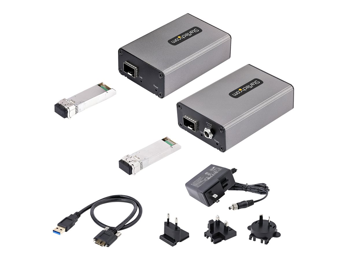 StarTech.com 2-Port USB 3.0 Extender over OM3 Multimode Fiber, LC/LC, 2x 5Gbps USB-A Hub, 350m (1150ft) Range, Durable USB Fiber Optic Extender, Incl. 2x 10G MMF SFP+ modules - Optical USB Extender (F35023-USB-EXTENDER) - rozšiřovací zařízení USB - USB 3.0 - kompatibilní s TAA – foto 3