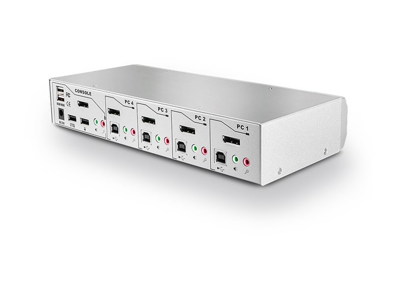 Switch KVM DisplayPort 1.2, USB 2.0 & audio, 4 ports