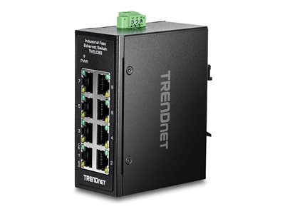 TRENDnet 8-Port Industrial Fast Ethernet DIN-Rail MiniSwitch
