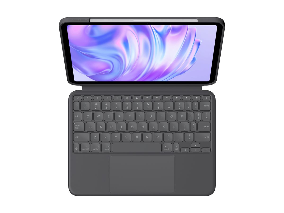 Logitech Combo Touch keyboard and folio case with trackpad QWERTY US International Product shot Left-angle 79751