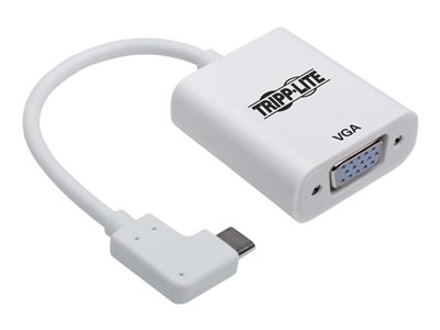 Tripp Lite Right-Angle USB C to VGA Adapter Cable USB-C M/F White 1080p 6in 5 Gbps
