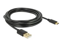 DeLOCK USB 2.0 USB Type-C kabel 3m Sort
