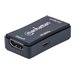 Manhattan HDMI Repeater, 4K@60Hz, Active, Boosts HDMI Signal up to 40m, Black, Three Year Warranty, Blister