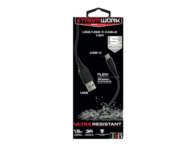 TNB XTREMWORK USB/USB-C 1.5m Cable Black
