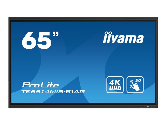 Iiyama Prolite Te6514mis B1ag 65 Led Backlit Lcd Display 4k For Digital Signage Interactive Communication