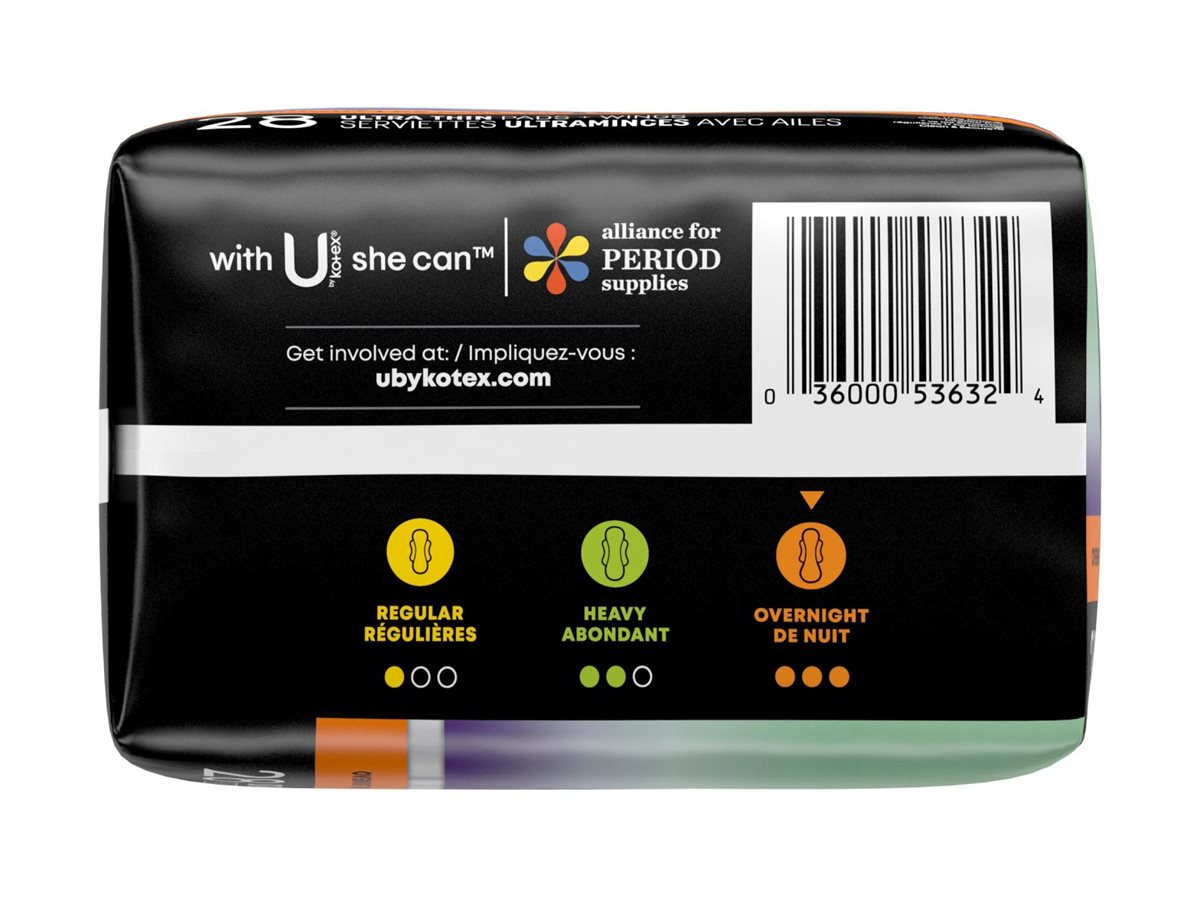 U by Kotex AllNighter Ultra Thin Overnight Pads with Wings, 12 ct - Pick 'n  Save