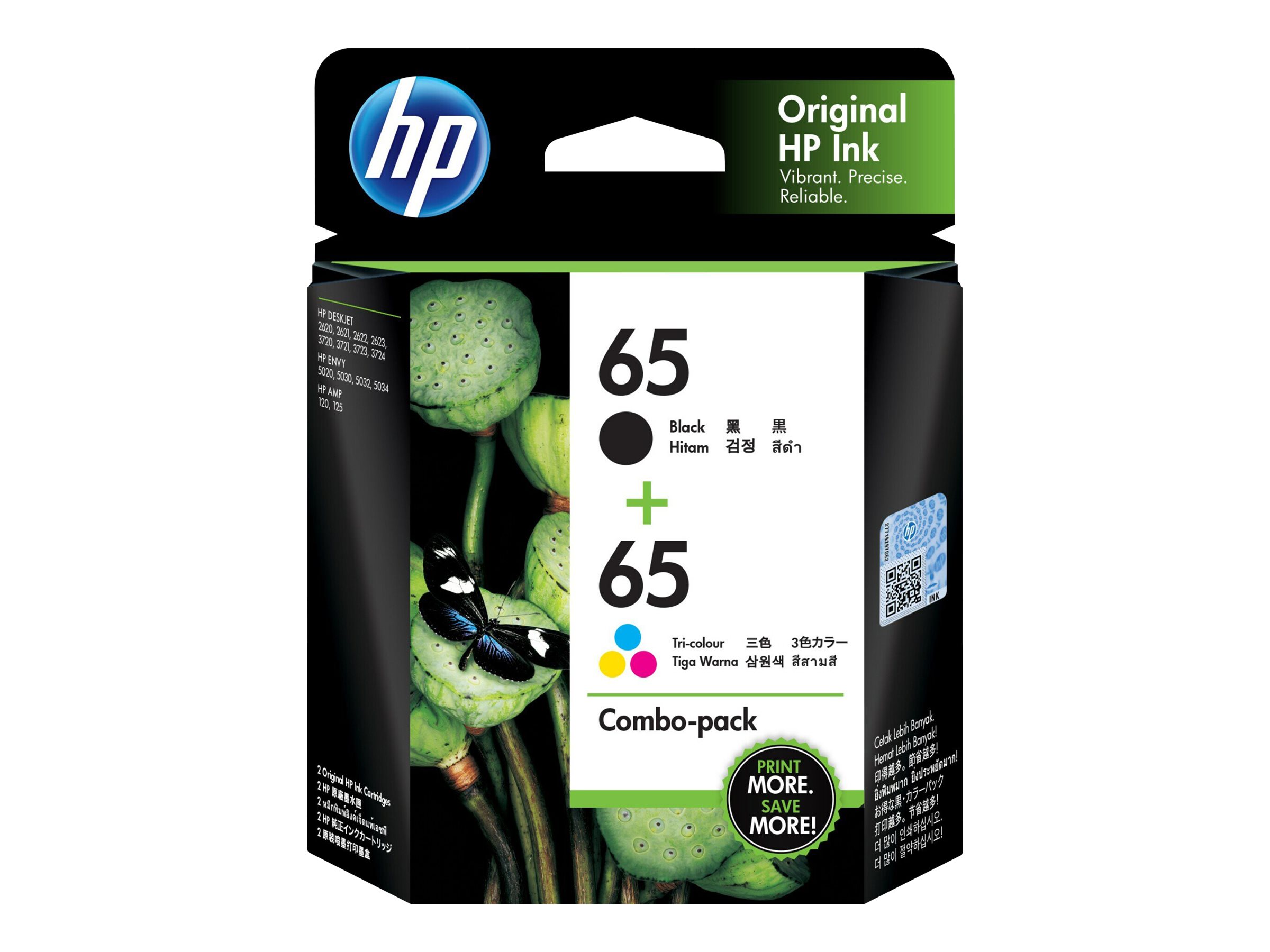 HP 65 2-pack pigmented black colour (cyan magenta yellow) original ink Usage / lifestyle Multi-angle 72520