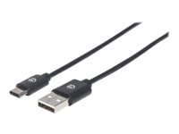 Manhattan USB 2.0 USB Type-C kabel 2m Sort