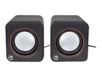 Manhattan 2600 Series Speaker System, Small Size, Big Sound, Two Speakers, Stereo, USB power, Output: 2x 3W, 3.5mm plug for s