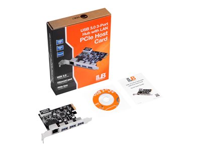 SIIG USB 3.0 3-Port Hub with LAN PCIe Host Card