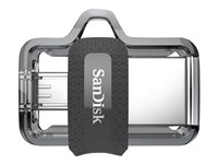 SanDisk Ultra Dual M3.0 256GB USB 3.0 / micro USB Sort Sølv