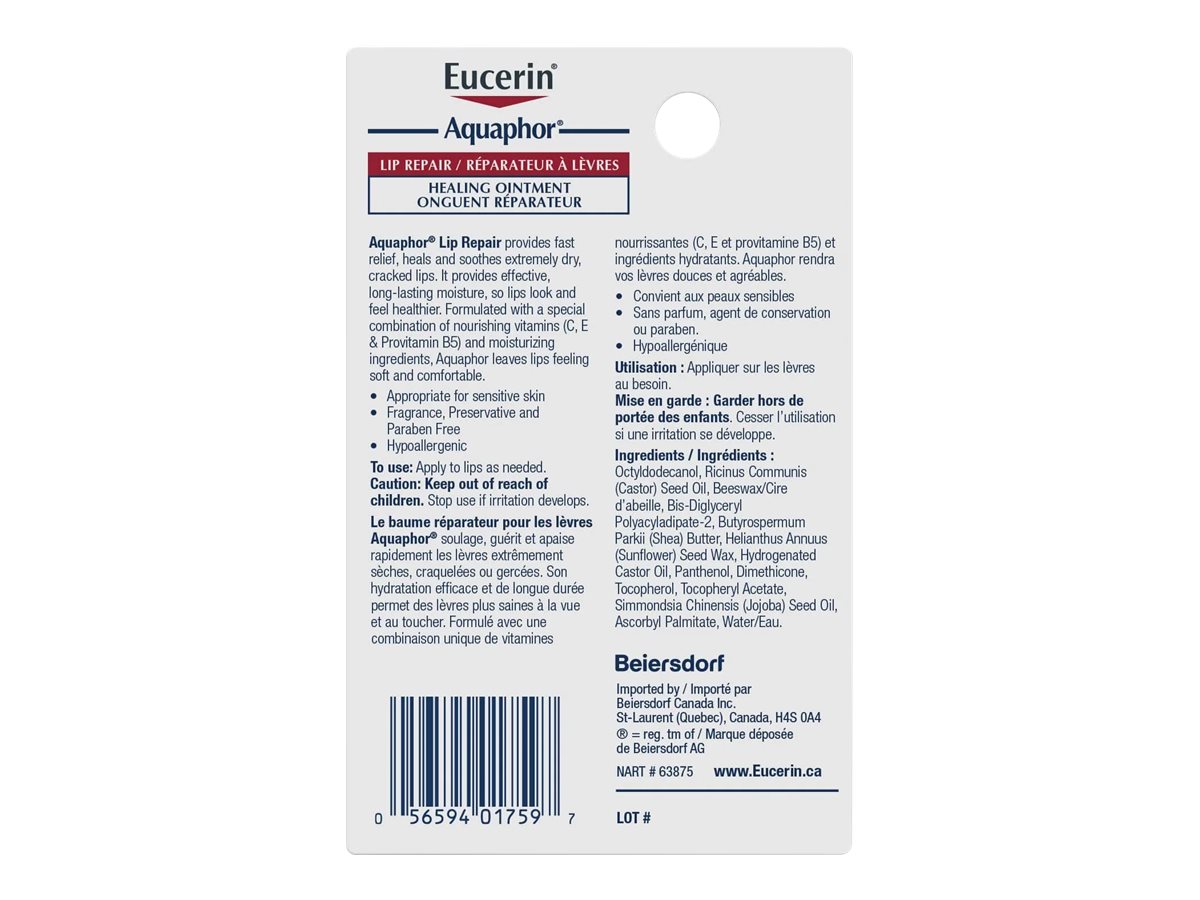 Eucerin Aquaphor Lip Repair Healing Ointment - 10ml