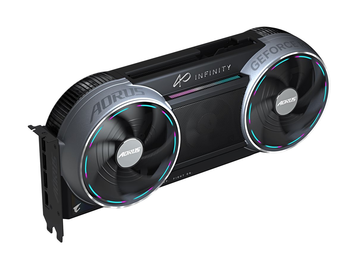 AORUS INFINITY graphics card GeForce RTX 5090 32 Product shot Left-angle 79752