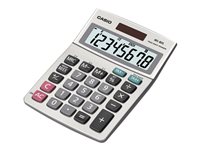 Casio MS-80S Desktop calculator 8 digits solar panel, battery silver metall