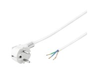 MicroConnect Uisoleret ledning Strøm CEE 7/7 (male) Hvid 5m Strømkabel