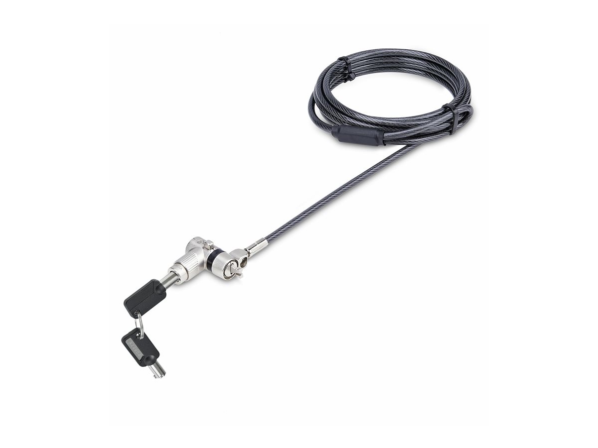 StarTech.com 3-in-1 Laptop Lock Compatible w/Noble Wedge/Nano/K-Slot - bezpečnostní kabelový zámek - kompatibilní s TAA