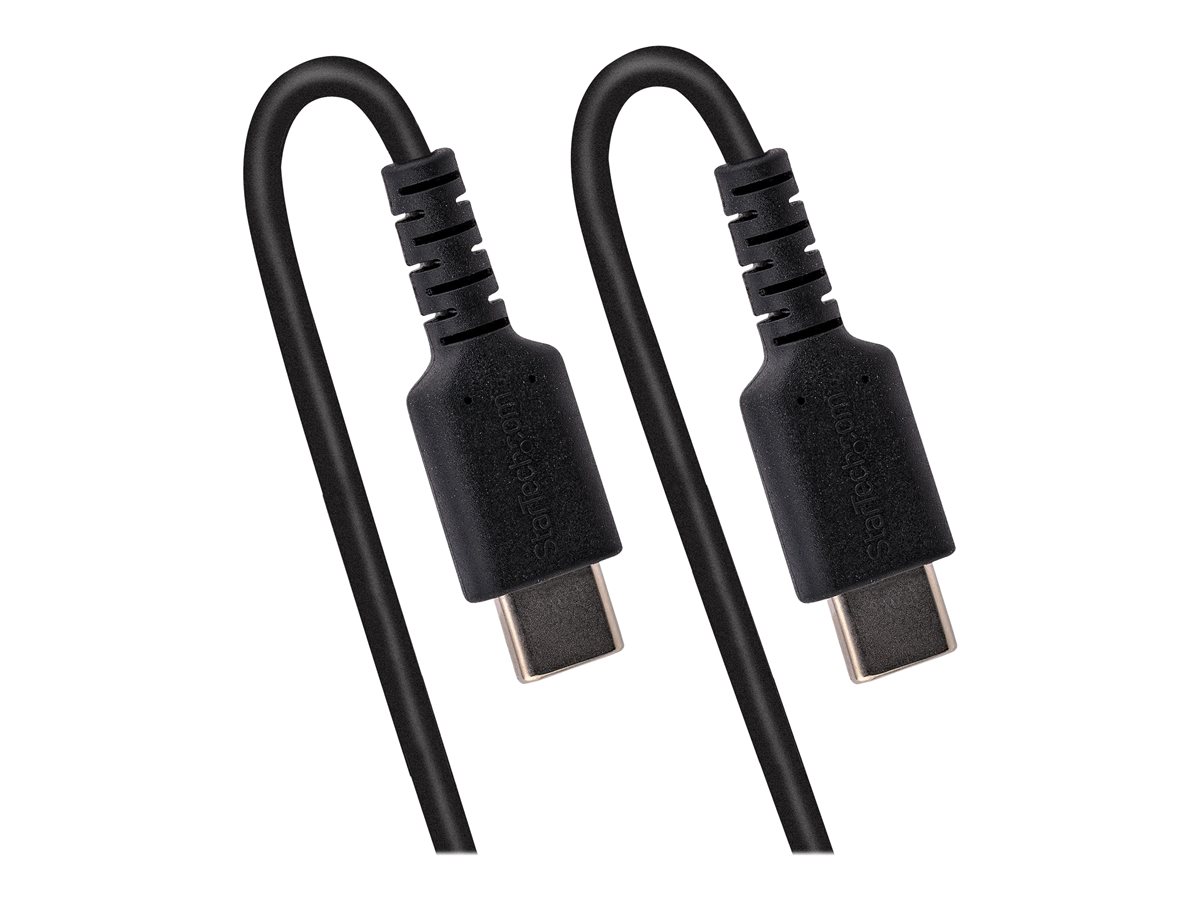 StarTech.com 3ft (1m) USB C Charging Cable, Coiled Heavy Duty Fast Charge & Sync USB-C Cable, High Quality USB 2.0 Type-C Cable, Rugged Aramid Fiber, TPE, 3A, S20, iPad, Pixel - Durable Male to Male USB, Black - USB kabel typ C - USB-C do USB-C - 1 m – foto 5