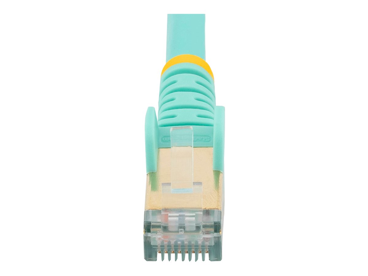 StarTech.com 3m CAT6A Ethernet Cable, 10 Gigabit Shielded Snagless RJ45 100W PoE Patch Cord, CAT 6A 10GbE STP Network Cable w/Strain Relief, Aqua, Fluke Tested/UL Certified Wiring/TIA - Category 6A - 26AWG (6ASPAT3MAQ) - patch kabel - 3 m - vodě - barva – foto 4