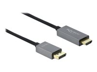DeLOCK Video/audiokabel DisplayPort / HDMI 3m Sort Grå