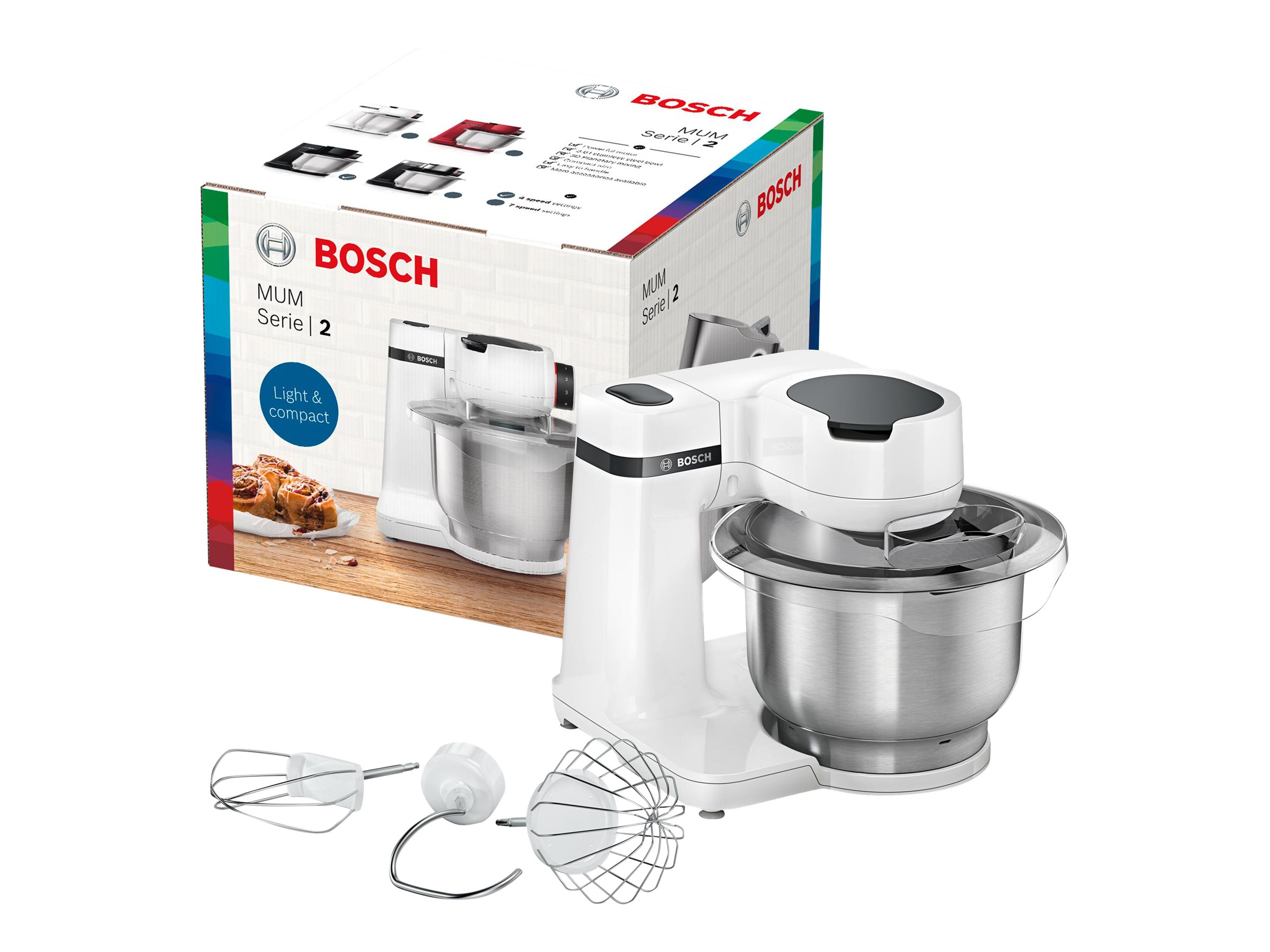 Bosch MUM Serie 2 MUMS2EW00 Køkkenmaskine Hvid | Stort urval, billiga priser och snabb leverans