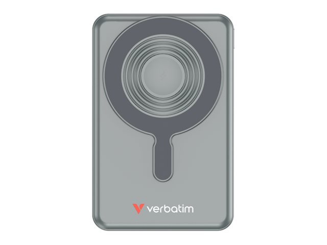 Verbatim Charge 'n' Go wireless power bank magnetic two cable with display USB-C 22.5 Product shot Front 79350