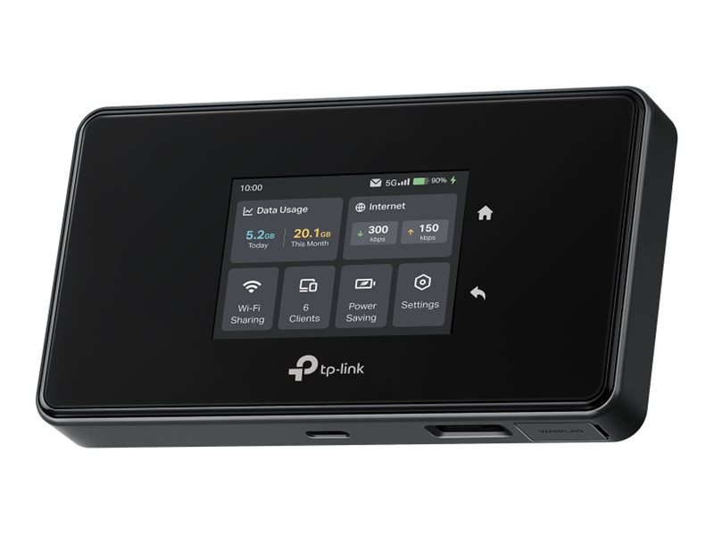 TP-Link M8550 V1 mobile hotspot 5G LTE Product shot Right-angle 79550