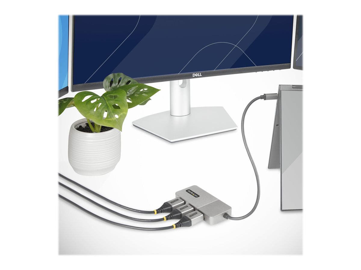 StarTech.com USB-C to Triple DisplayPort 1.4 MST Hub, 4K 60Hz, 1ft (30cm) Cable, USB Type-C Multi Monitor Adapter for Laptop, DP 1.4 Multi-Stream Transport Hub, DisplayPort Splitter - MST Triple Monitor Adapter (MST14CD123DP) - dokovací stanice - USB-C / Displayport - 3 x DP – foto 7