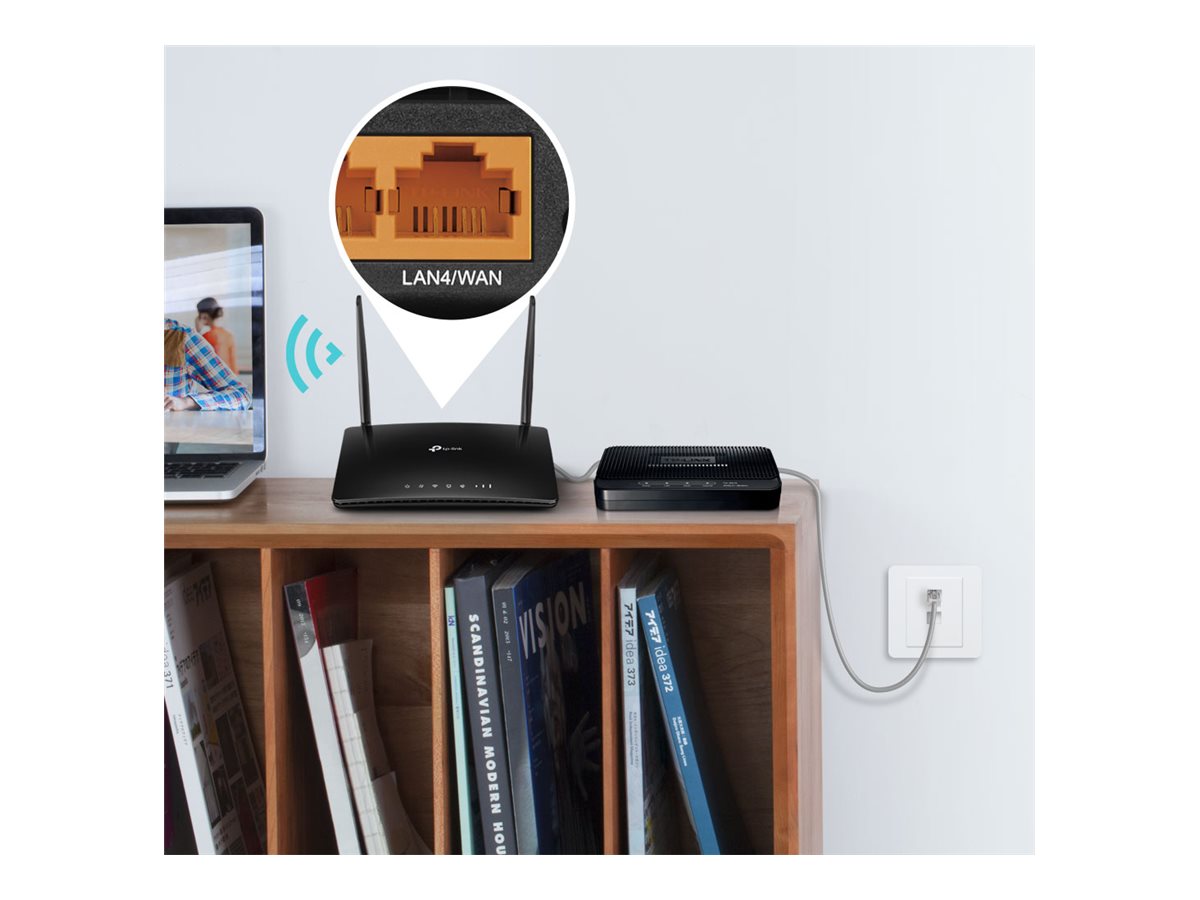 TP-Link Archer MR402 V1 wireless router WWAN Wi-Fi 5 4G 3G Product shot Front 79800