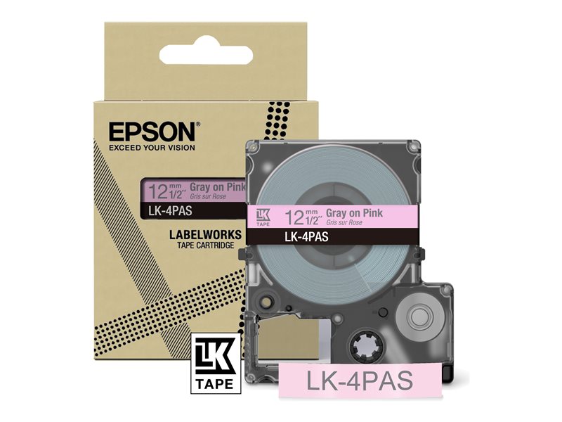 EPSON Colour Tape Pink/Grey 12mm 8m