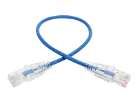 Eaton Tripp Lite Series Cat6 Gigabit Snagless Slim UTP Ethernet Cable (RJ45 M/M), PoE, Blue, 1 ft. (0.31 m)
