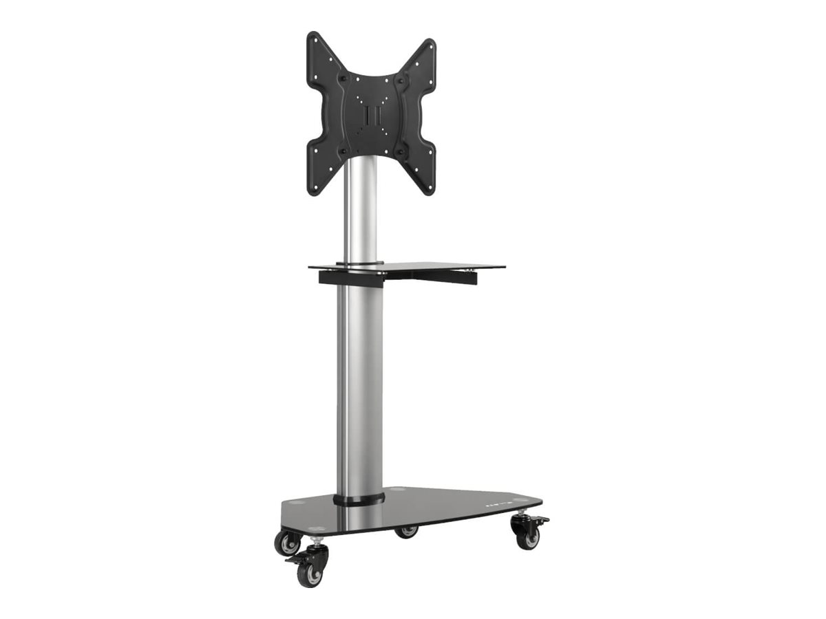 Eaton Tripp Lite Series Premier Rolling TV Cart for 32" to 55" Displays, Black Glass Base and Shelf, Locking Casters