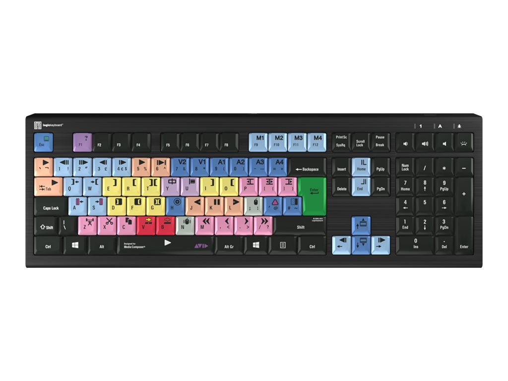 An image of LogicKeyboard Avid Media Composer Astra 2 - keyboard - classic layout, Windows - QWERTY - UK - black Input Device