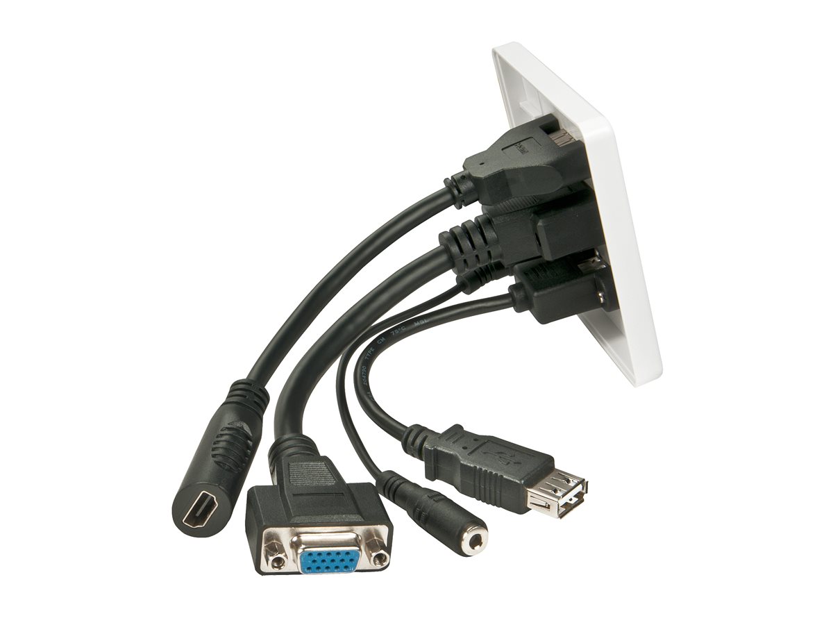 Prise murale VGA/HDMI/USB/Jack 3,5mm Stéréo