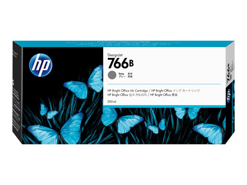 HP 766B grey original DesignJet ink Package view Front 80034