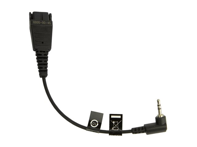 JABRA QD Cord to 2.5mm pin plug angulate 8800-00-46