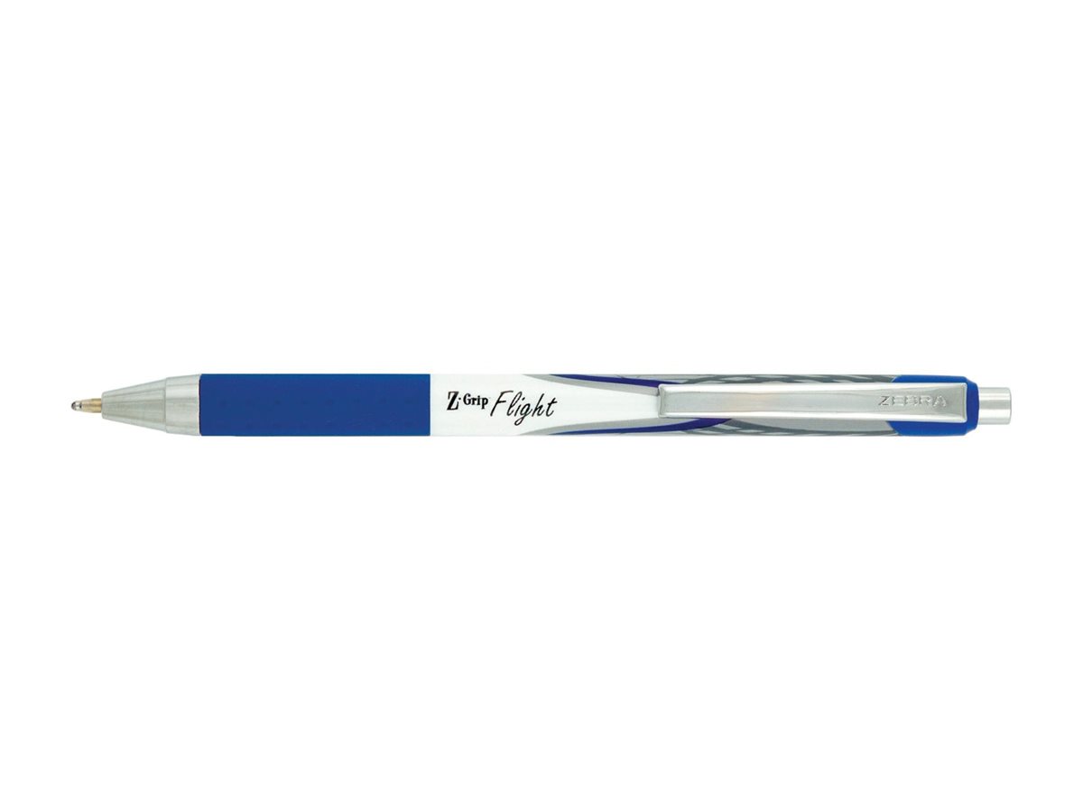 Zebra Classic Z-Grip Flight - Set 5 Penne A Sfera 1,2 Mm Colori Nero Blu Azzurro Verde Viola