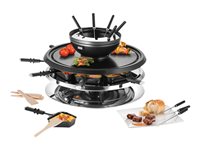 UNOLD RACLETTE 48726 Multi 4 in 1 Raclette/fondue/grill/hot stone Rustfrit stål/sort