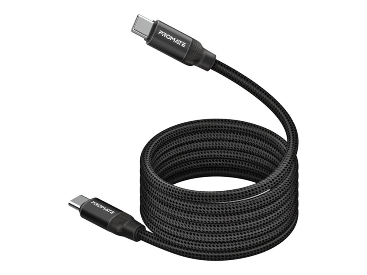 Promate Springy USB-C cable USB-C to USB-C 1.2 Product shot Right-angle 79850