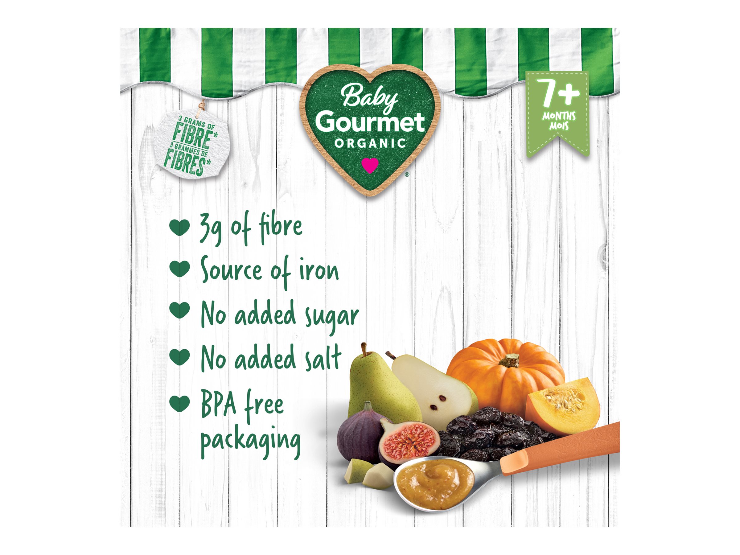 Baby Gourmet Plus Baby Food - Pear Pumpkin Prune - 128ml