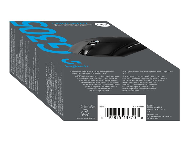 Logitech G G305 - souris - 2.4 GHz - noir
