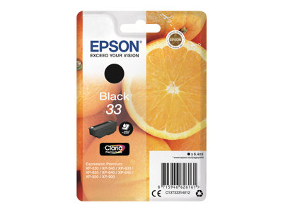 EPSON Singlepack Black 33 Claria Premium - C13T33314012