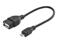 DIGITUS USB 2.0 On-The-Go USB-kabel 20cm Sort