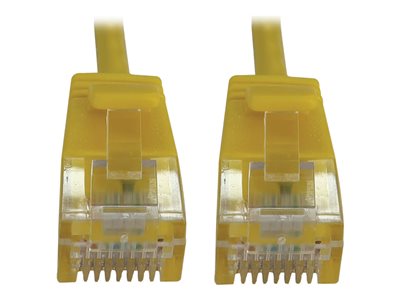 Eaton Tripp Lite Series Cat6a 10G Snagless Molded Slim UTP Ethernet Cable (RJ45 M/M), PoE, Yellow, 25 ft. (7.6 m)
