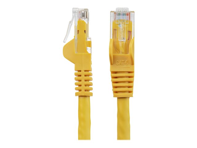 Image of StarTech.com 75ft CAT6 Ethernet Cable, 10 Gigabit Snagless RJ45 650MHz 100W PoE Patch Cord, CAT 6 10GbE UTP Network Cable w/Strain Relief, Yellow, Fluke Tested/Wiring is UL Certified/TIA - Category 6 - 24AWG (N6PATCH75YL) - patch cable - 22.9 m - yellow