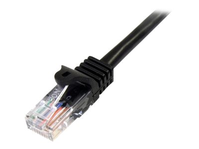 StarTech.com 50 ft Black Cat5e / Cat 5 Snagless Patch Cable 50ft - patch cable - 15.2 m - black