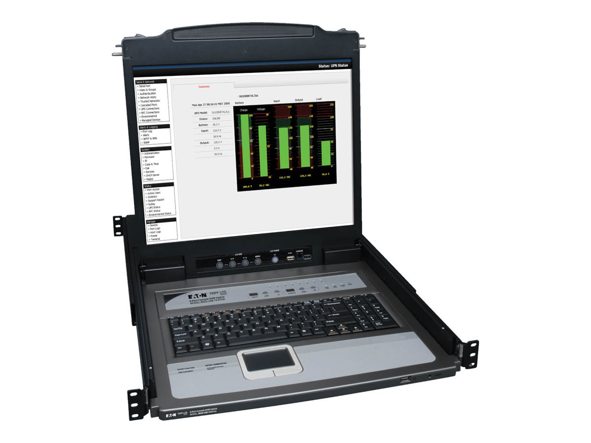 Tripp Lite 8-Port Rack Console KVM Switch w/19" LCD PS2/USB Cables 1U TAA GSA