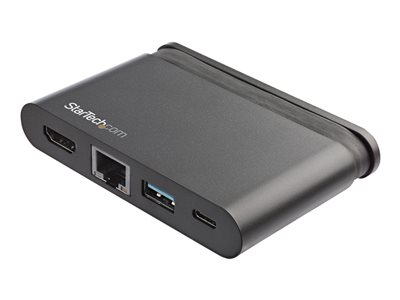 StarTech.com USB C Multiport Adapter, USB-C Travel Mini Dock to 4K HDMI with 100W PD 3.0 Pass-Through, USB-A USB-C, Gigabit Ethernet, Portable USB 3.0 Type-C Dock with 100W Power Delivery
