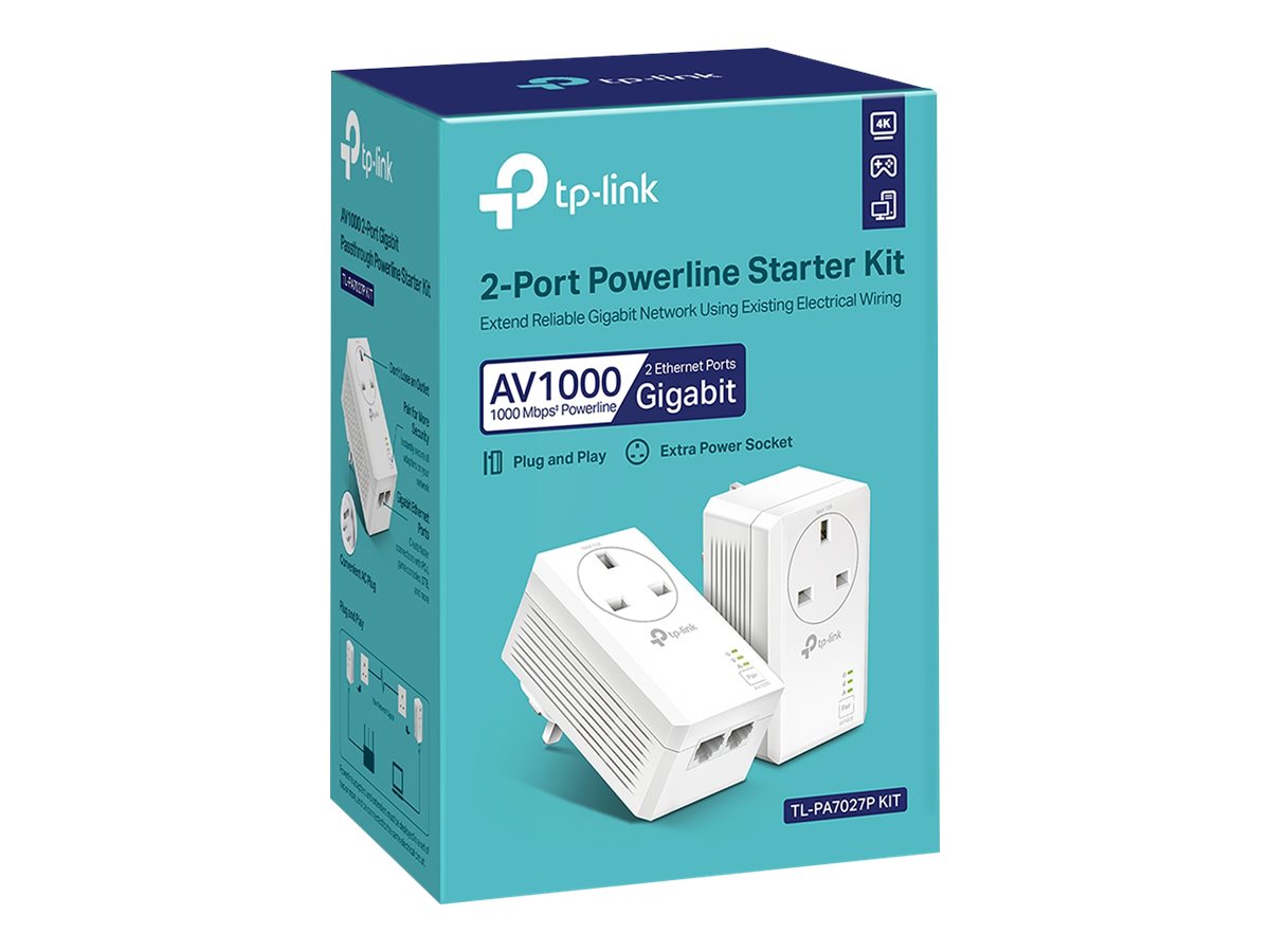 An image of TP-Link TL-PA7027P V1 Starter Kit - powerline adapter kit - wall-pluggable