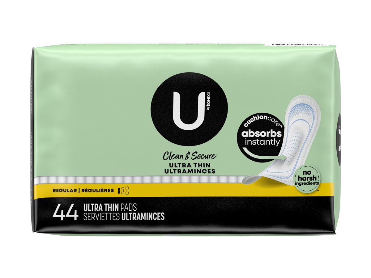 U by Kotex Clean & Secure Ultra Thin Pads, Heavy Absorbency, 20 Count - 20  ea