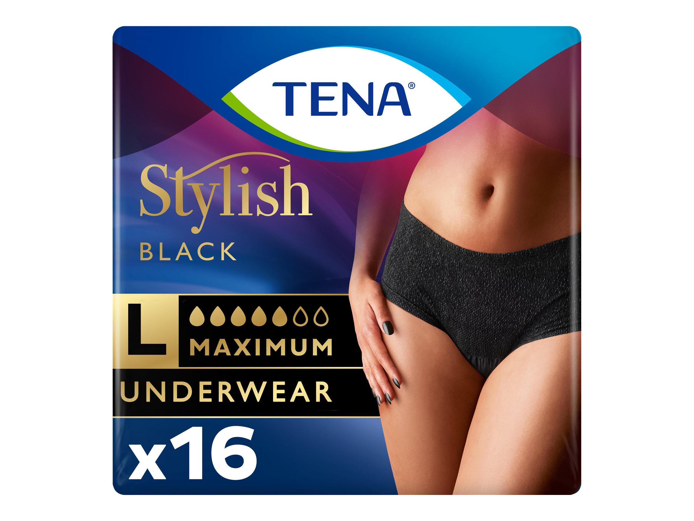 1-Pack Women's Nylon Incontinence Panties Black Medium (Fits Hip 38-40) 